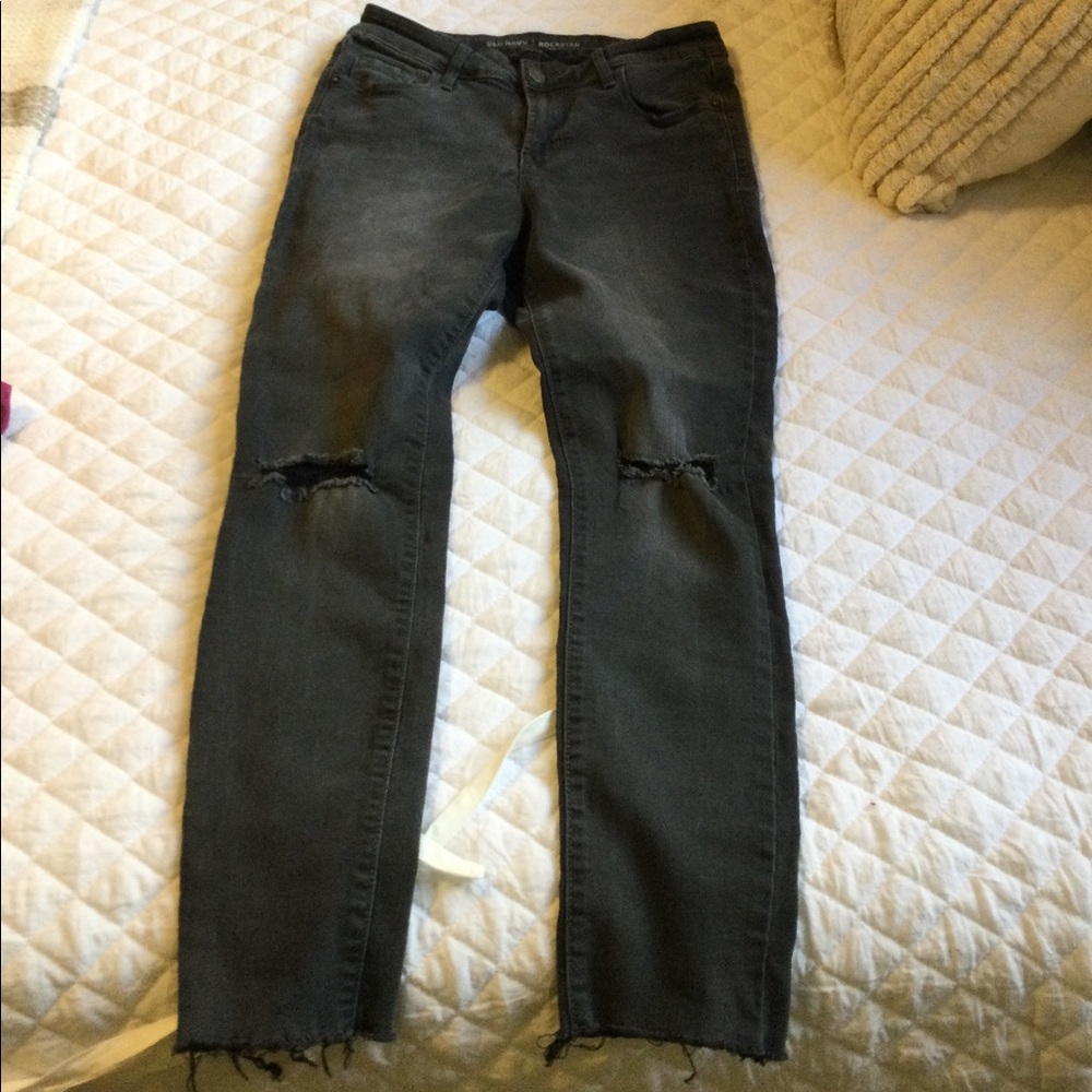 black ripped jeans